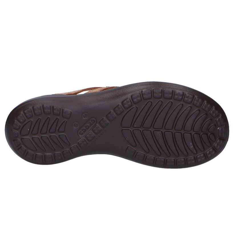 Crocs Capri Nu-pieds à talons en Bronze en cuir (244741)