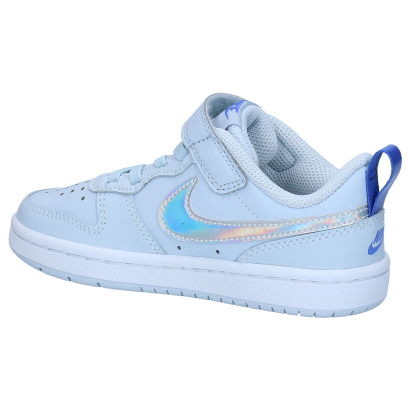 Nike Court Borough Low Lichtblauwe Sneakers in kunstleer (274592)