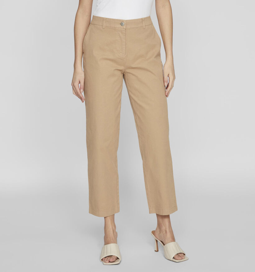 Vila Storma Bruine Chino broek voor dames (335481)