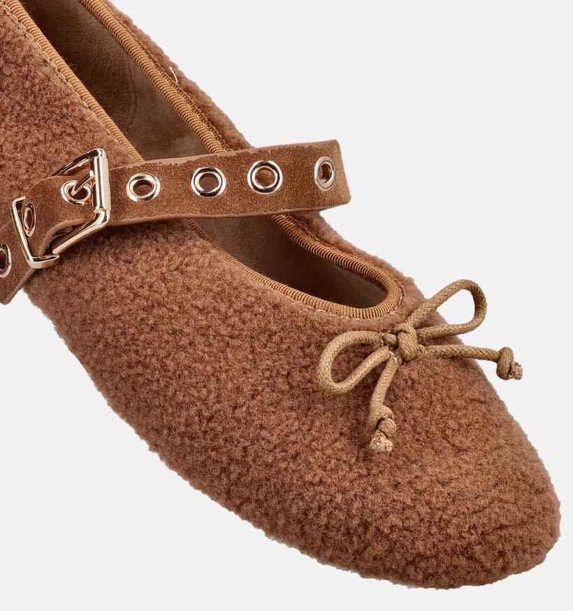 Laurent David Chaussures plates en Beige fonc&eacute; pour femmes (378653)