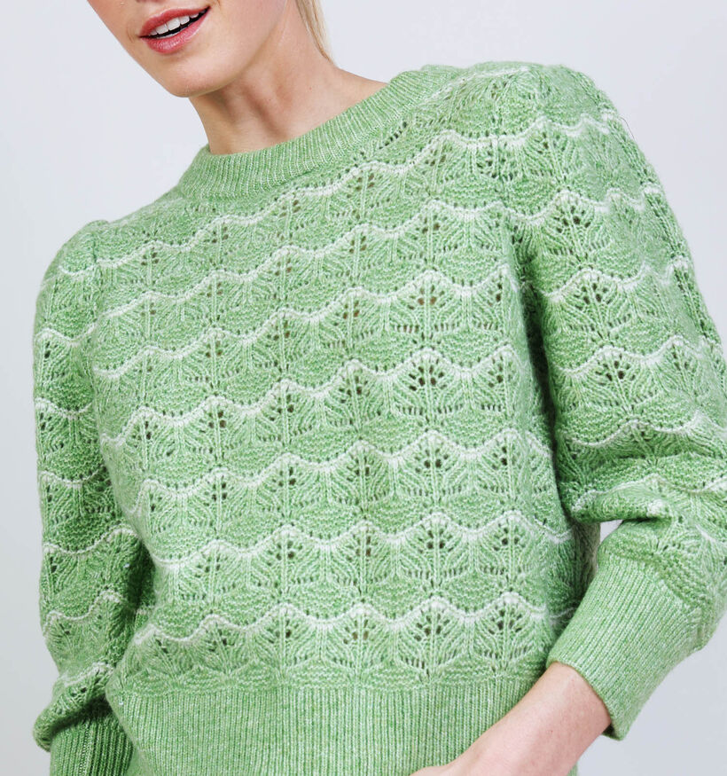 Vero Moda Leonor Stitch Groene Pull voor dames (367151)