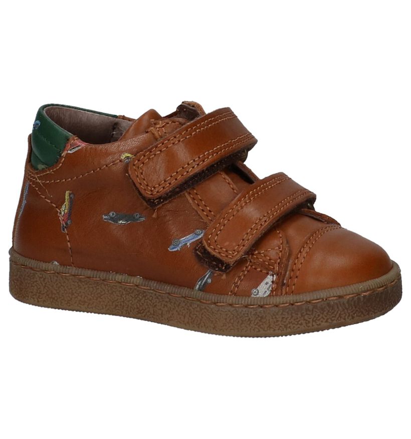 STONES and BONES Pito Cognac Hoge Schoentjes met Velcro in leer (223430)