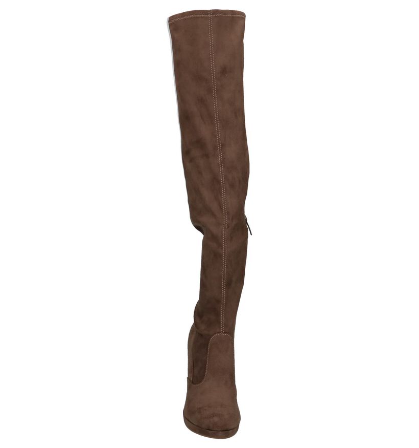 Taupe Overknee Laarzen Tamaris in stof (202615)