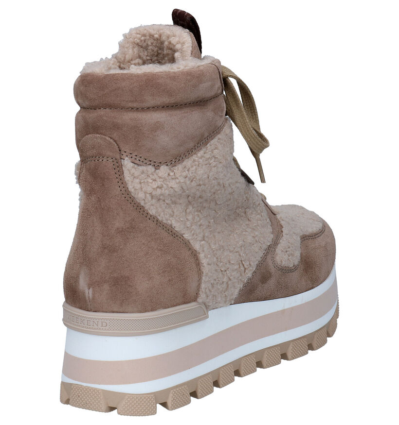 Weekend Cognac Hoge Sneakers voor dames (298723) - geschikt voor steunzolen