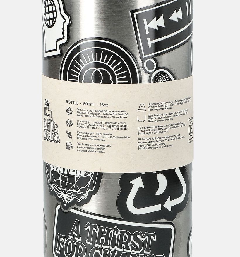 Chilly's Series 3 Gourde en Argent 500ml pour femmes, hommes (383678)