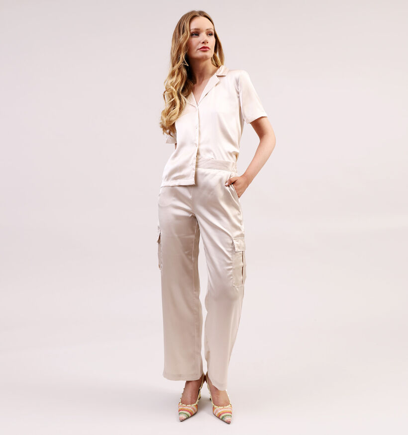 JDY Sheela Pantalon cargo en Beige L32 pour femmes (327131)