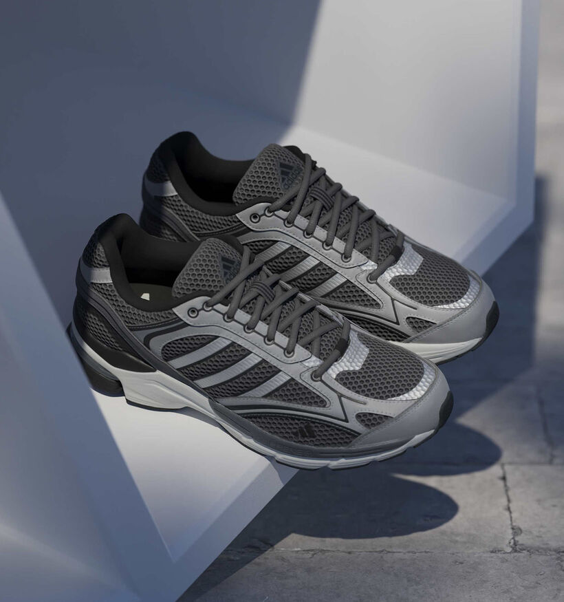 adidas Spiritain 2000 Baskets basses en Noir/Argent pour hommes (372952) - pour semelles orthop&eacute;diques