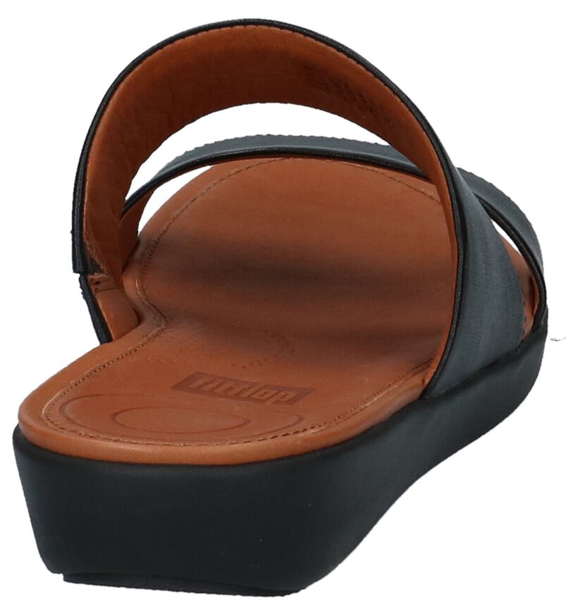 FitFlop Delta Slide Sandals Zwart in leer (212831)