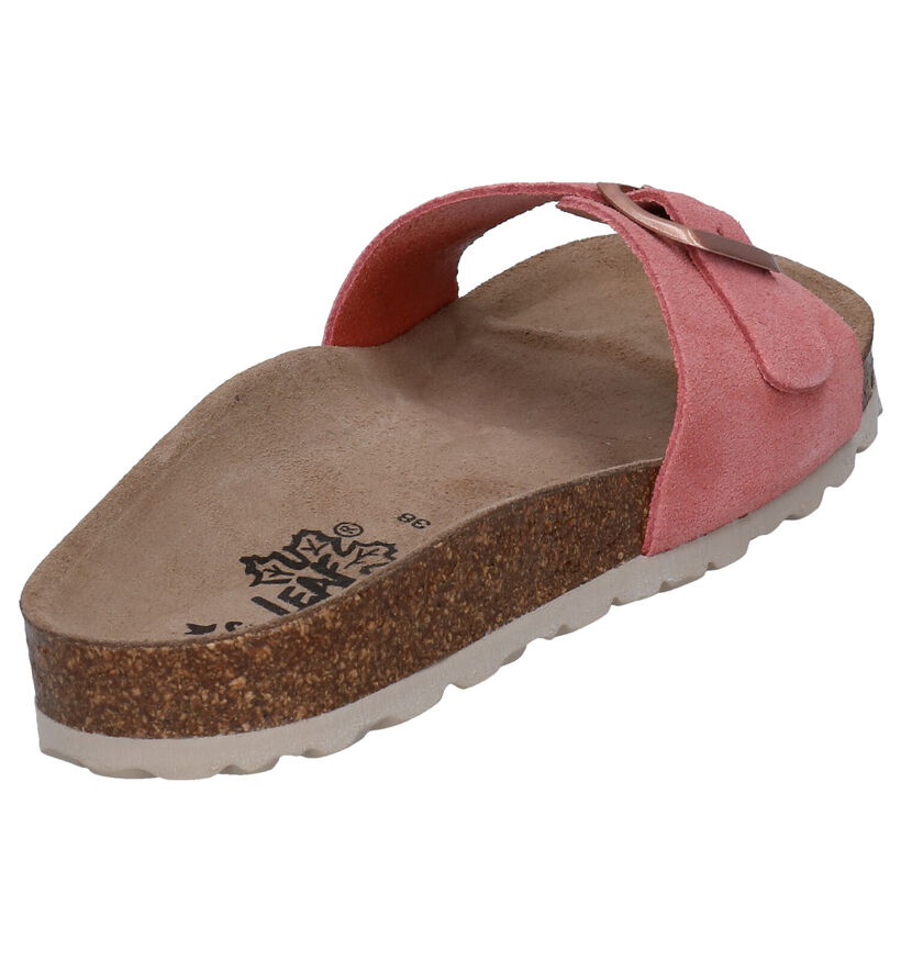 Big Leaf Roze Slippers in nubuck (292594)