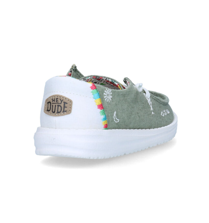 HEYDUDE Wendy Youth Boho Mocassins en Vert Kaki pour filles (322992) - pour semelles orthopédiques