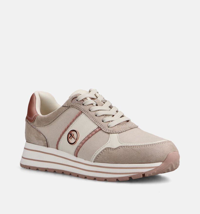 Tamaris Beige Veterschoenen voor dames (367658) - geschikt voor steunzolen