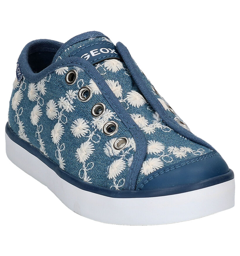 Geox Baskets slip-on en Bleu en textile (265771)