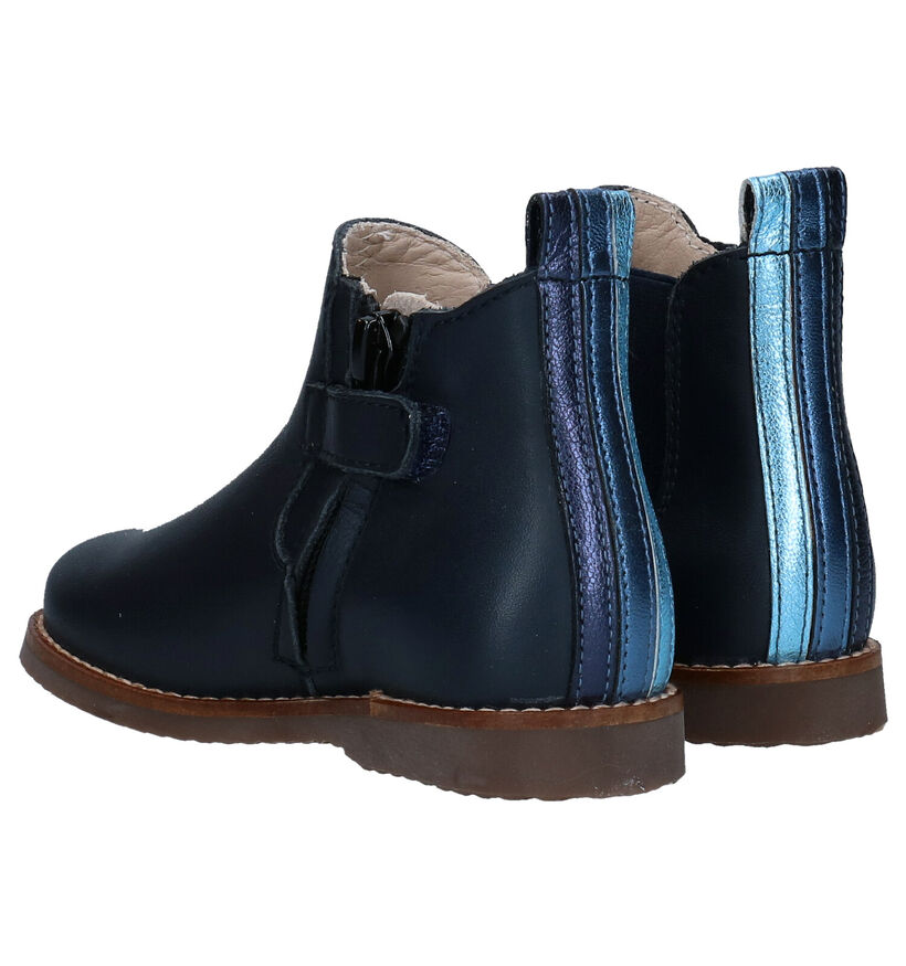 Beberlis Blauwe Bottines in leer (297318)