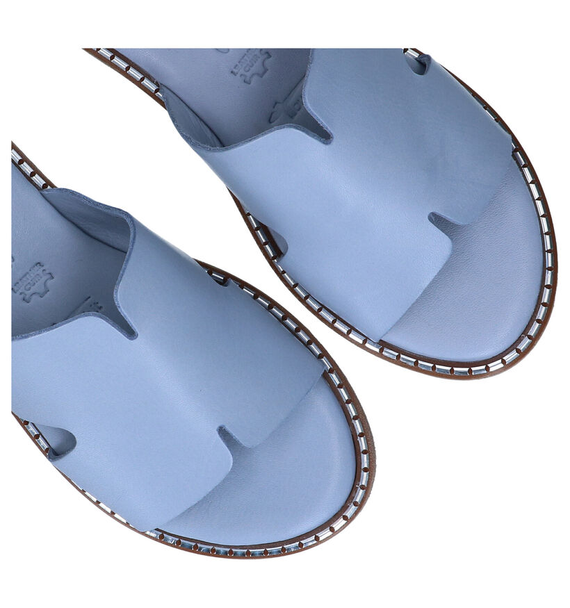 Tamaris Touch it Mules en Bleu en cuir (289395)