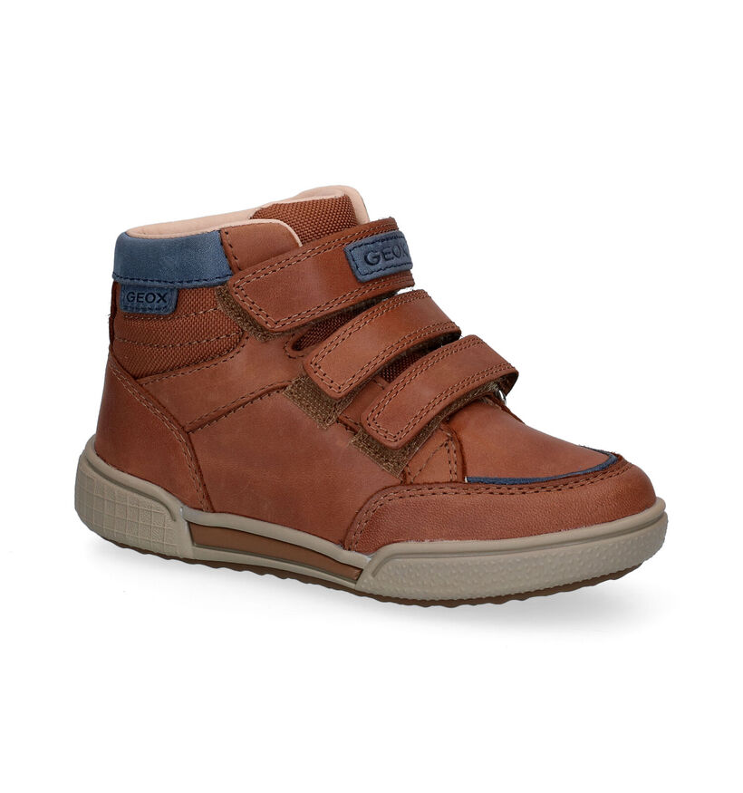 Geox Poseido Chaussures Hautes en Cognac en cuir (295102)