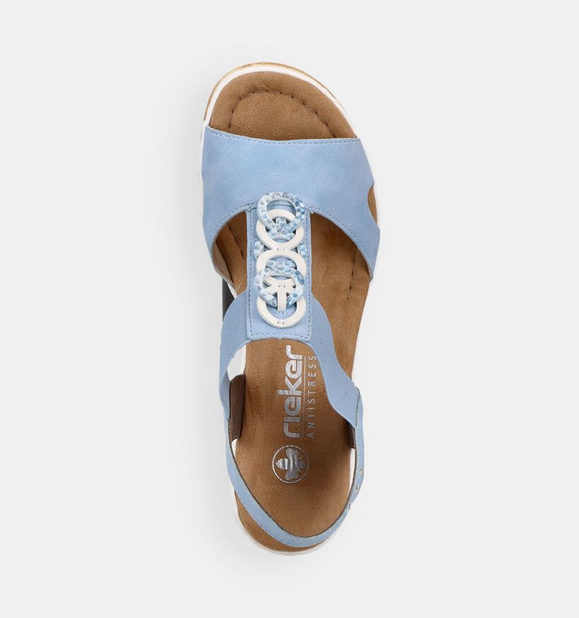 Rieker Lichtblauwe Sandalen met Sleehak voor dames (370456)
