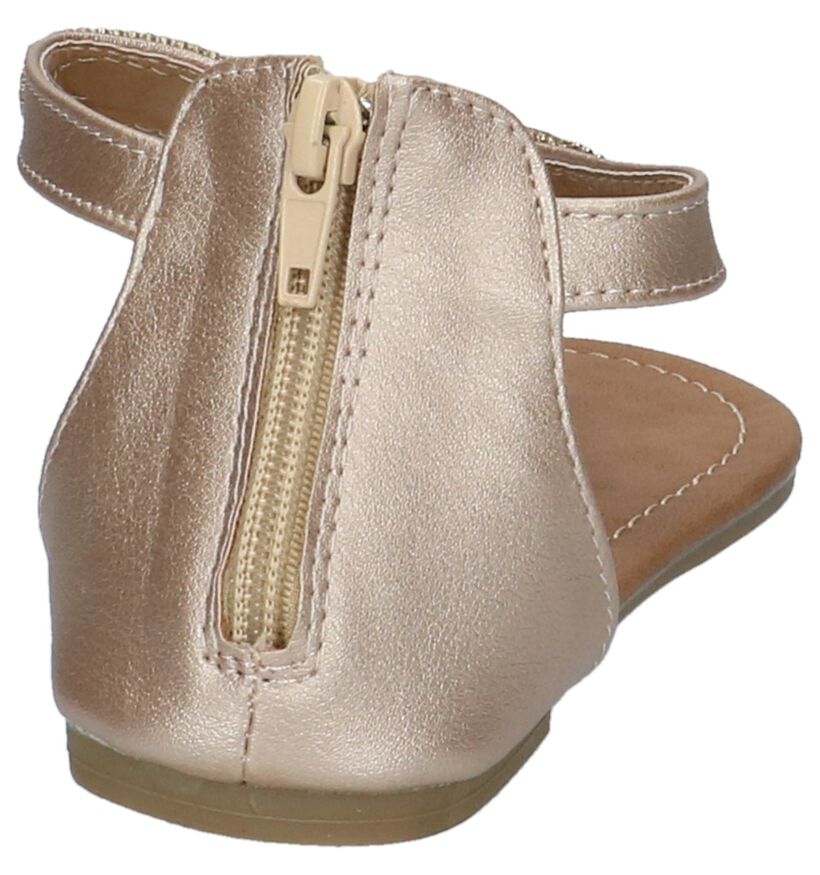 Milo & Mila Gouden Sandalen met Rits in kunstleer (217913)