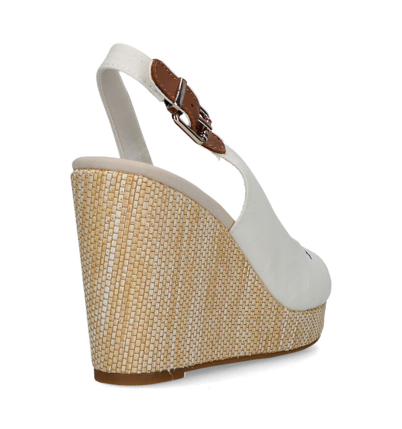Tommy Hilfiger Iconic Elena Sling Back Wedge Sandales en Rouge pour femmes (336402)