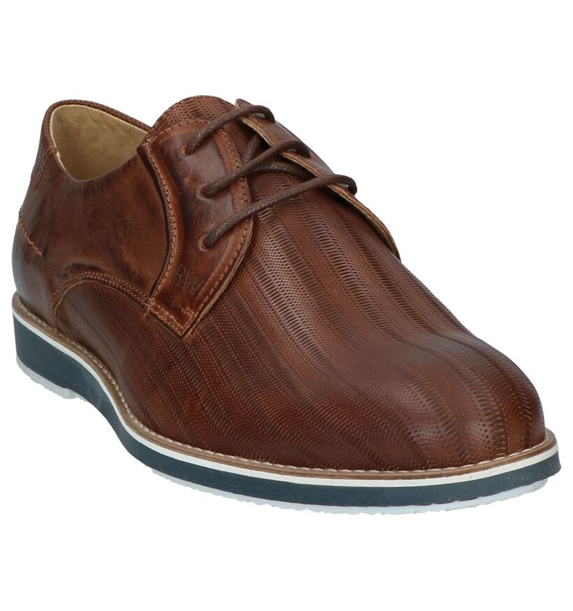 Cognac Geklede Veterschoenen River Woods Move in leer (246513)