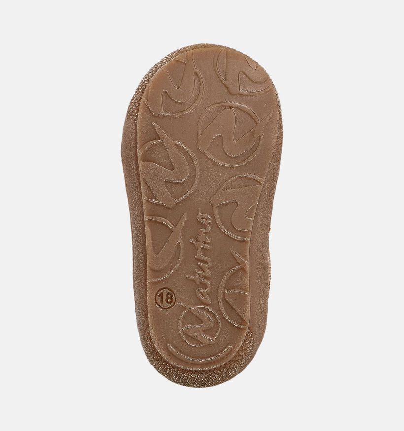 Naturino Cocoon Zip Suede Gouden Babyschoenen voor meisjes (364265) - geschikt voor steunzolen