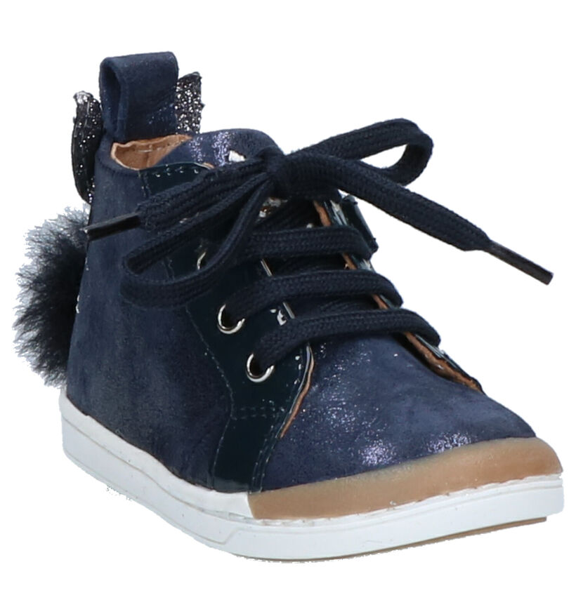 Shoo Pom Kikki Pan Pan Blauwe Babyschoenen in lakleer (255206)