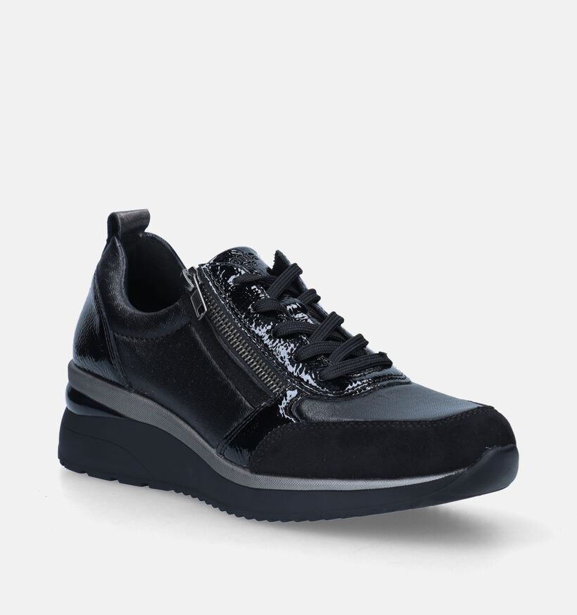 Remonte Zwarte Sneakers met sleehak voor dames (344435) - geschikt voor steunzolen