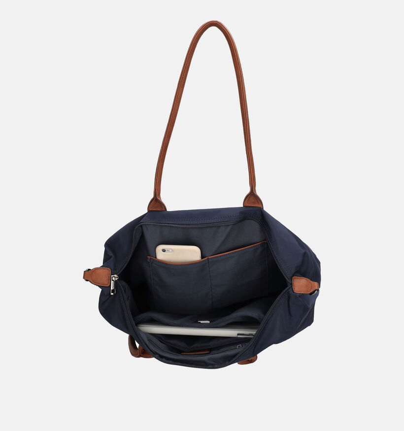 Charm London Donkerblauwe/Cognac Shoppertas voor dames (374395)