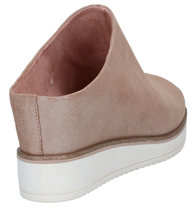 Tamaris Nu-pieds compensées en Or rose en textile (289406)