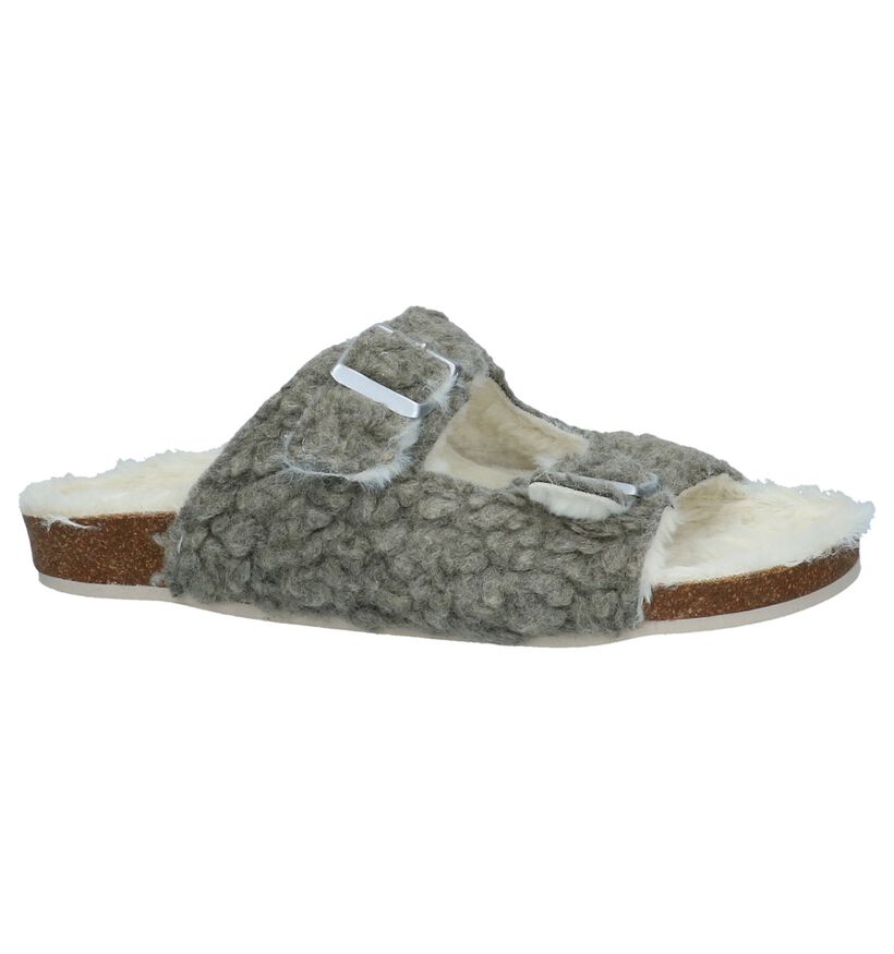 Hampton Bays Pantoufles ouvertes en Gris en faux fur (232365)