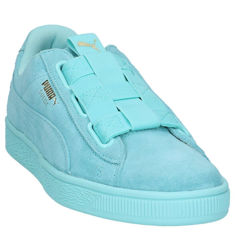 Puma Baskets slip-on en Turquoise en daim (209951)