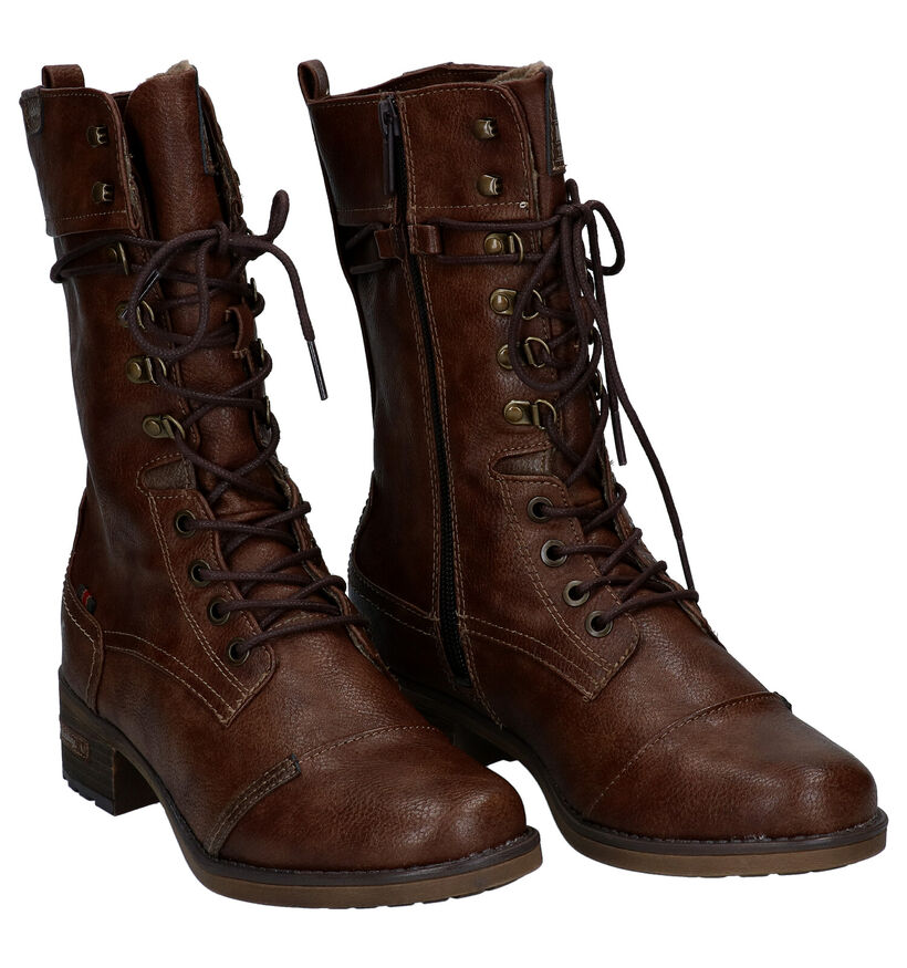 Mustang Bruine Bottines in kunstleer (294332)