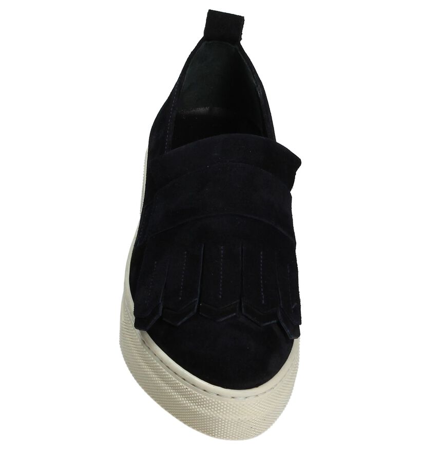Louisa Chaussures slip-on en Bleu foncé en daim (185279)