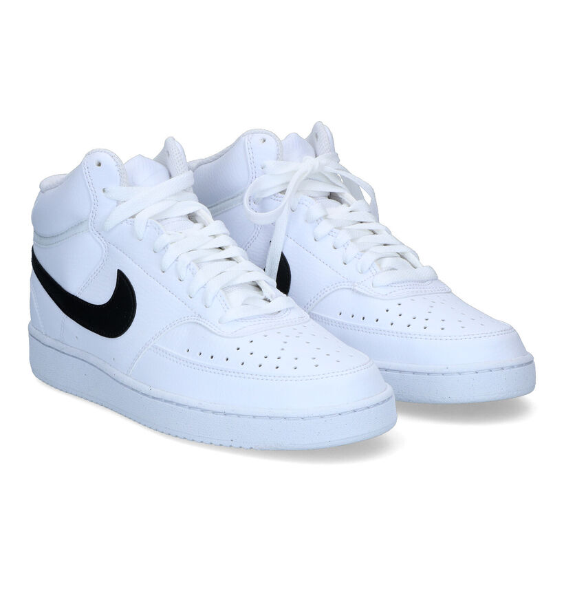 Nike Court Vision Mid Baskets en Blanc pour hommes (316522)