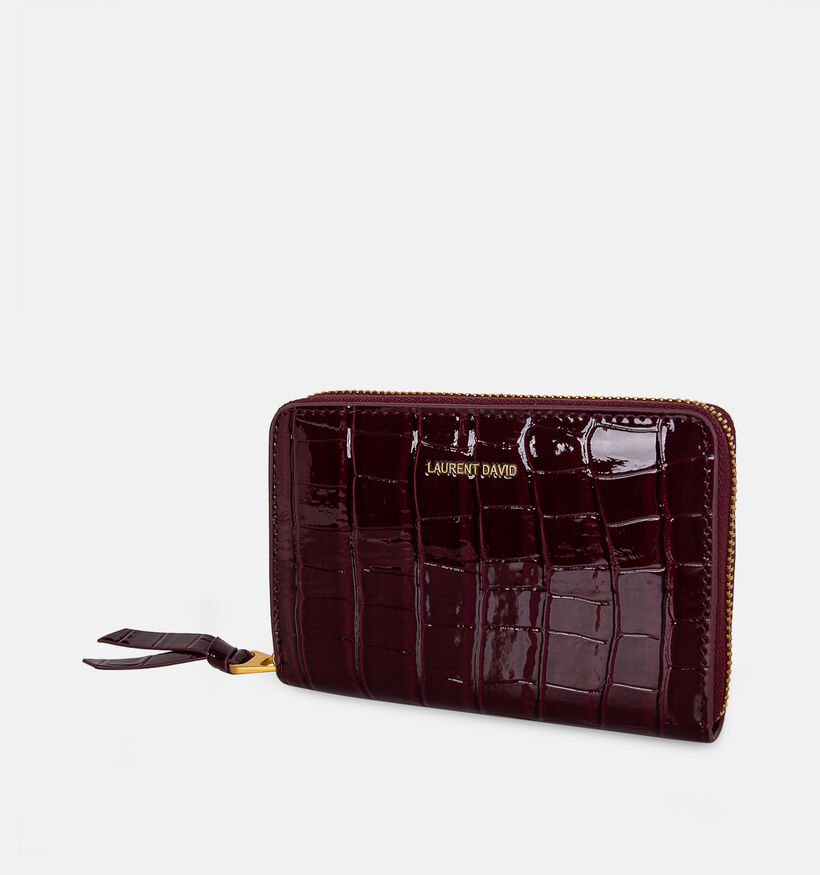 Laurent David Bordeaux Portemonnee met Rits voor dames (381597)