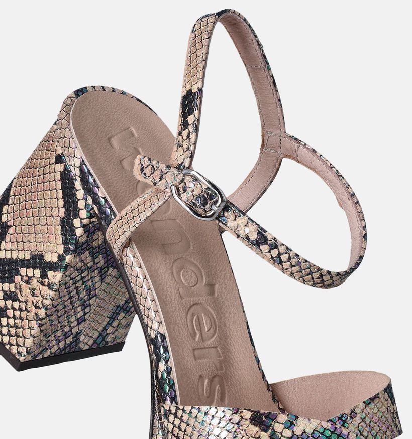 Wonders Beige Sandalen met blokhak voor dames (357827)