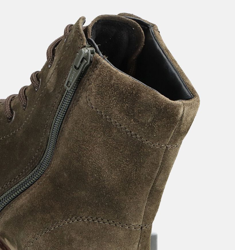 Gabor Boots à lacets en Vert kaki pour femmes (363106) - pour semelles orthopédiques