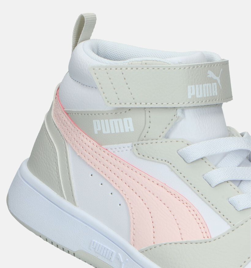 Puma Rebound V6 Mid Witte Sneakers voor meisjes (334476)