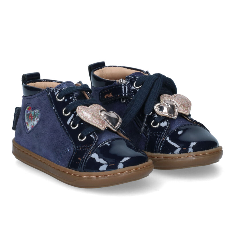 Shoo Pom Bouba Heart Blauwe Bottines voor meisjes (314054) - geschikt voor steunzolen