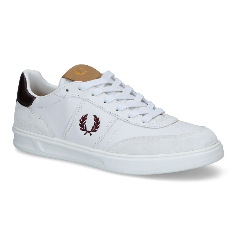 Fred Perry Witte Veterschoenen in leer (313400)