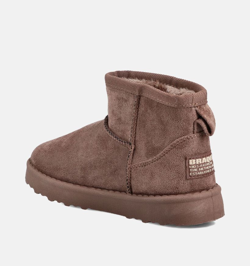 Braqeez Taupe Winterboots voor meisjes (364619) - geschikt voor steunzolen
