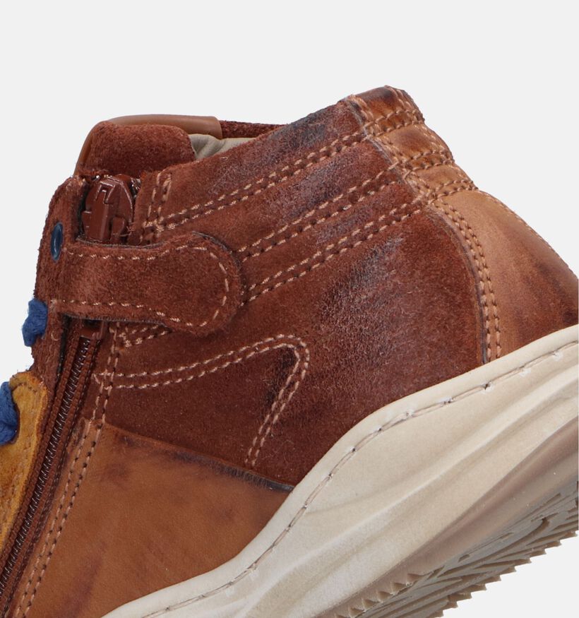 STONES and BONES Tidon Cognac Hoge schoenen voor jongens (329448) - geschikt voor steunzolen