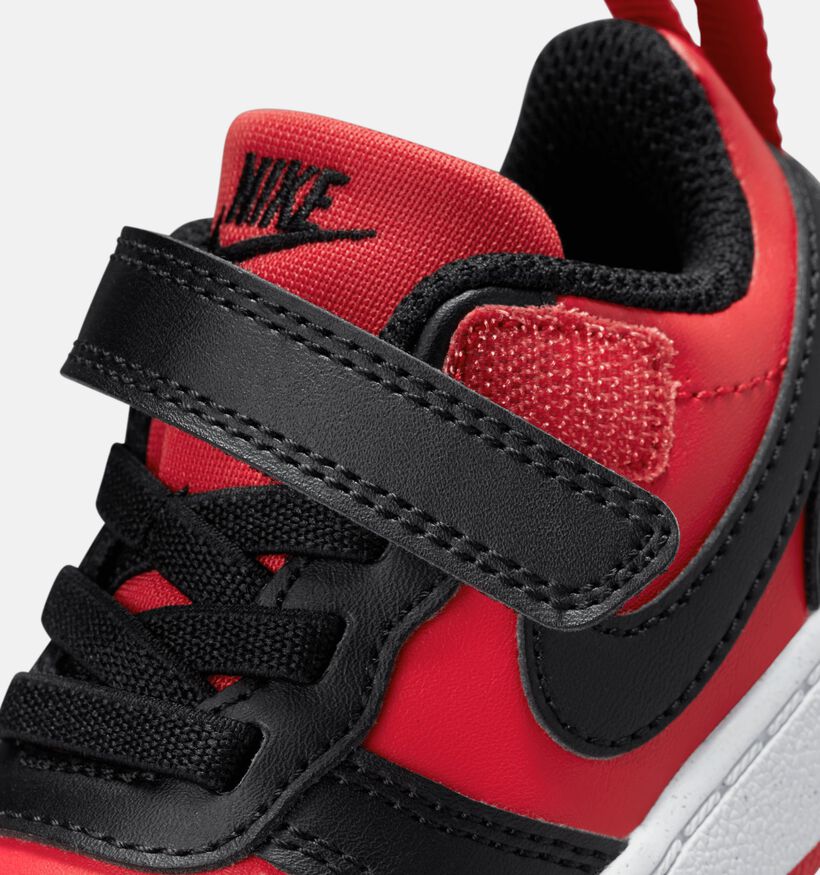 Nike Court Borough 2 Zwarte/Rode Sneakers voor jongens, meisjes (359841)