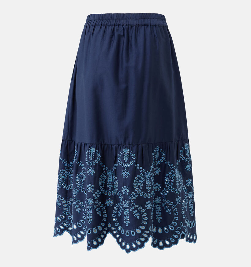 Mexx Poplin Embroidery Donkerblauwe Midi-Rok voor dames (368587)