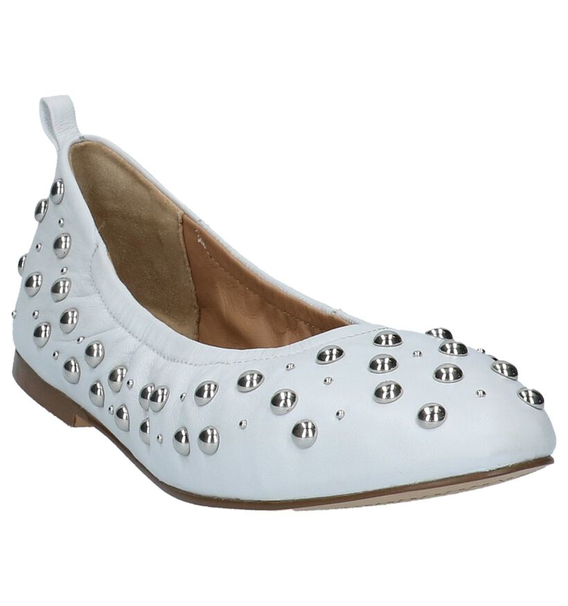 Bronx Ballerina Wit met Studs in leer (218817)