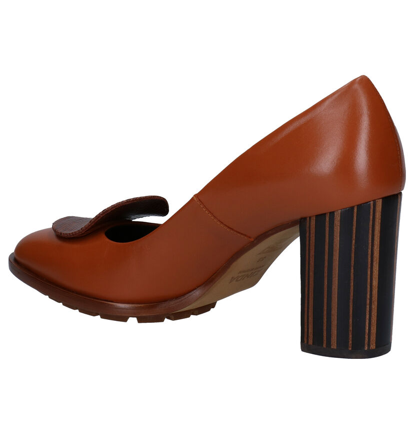 Zinda Escarpins classique en Cognac en cuir (272906)