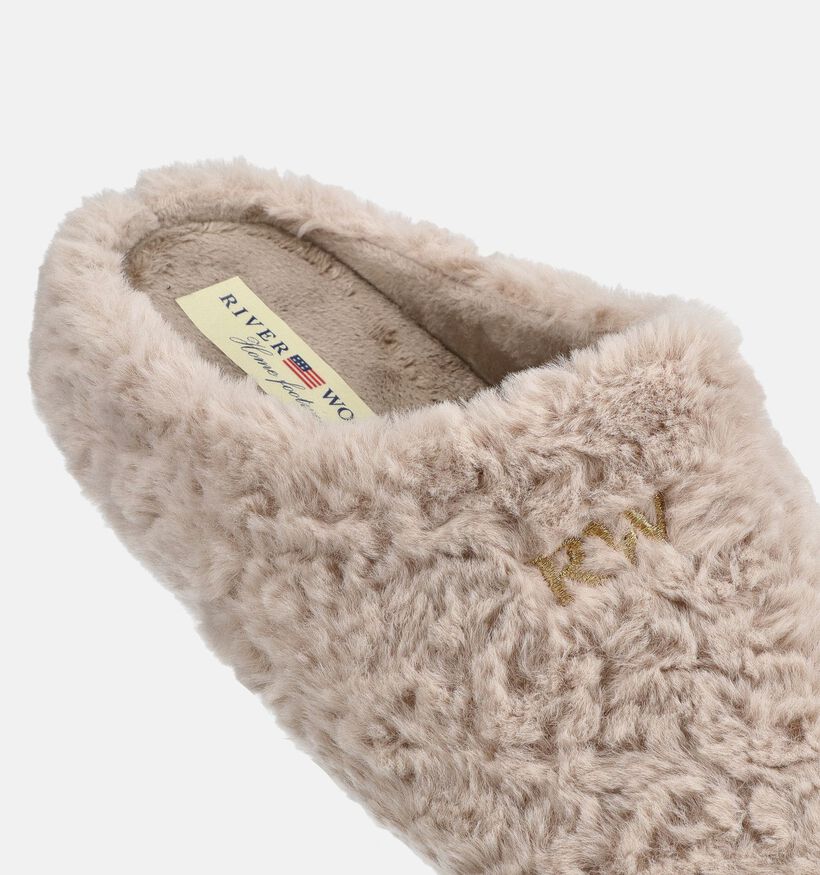 River Woods Greetje Pantoufles ouvertes en Beige pour femmes (381127) - pour semelles orthop&eacute;diques