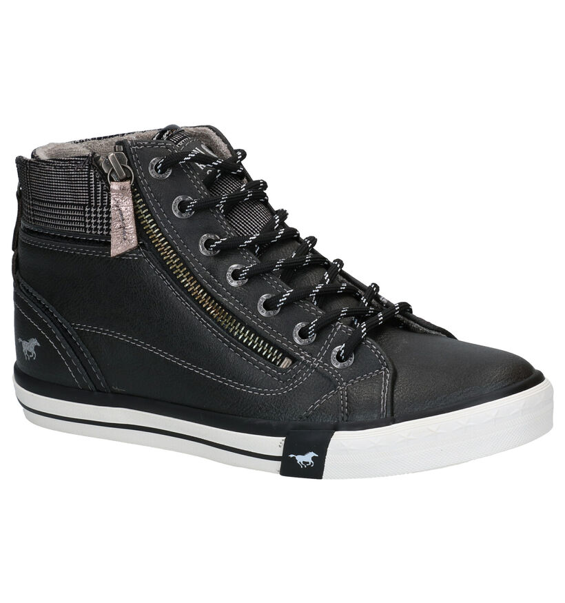 Mustang Grijze Hoge Sneakers in kunstleer (313804)