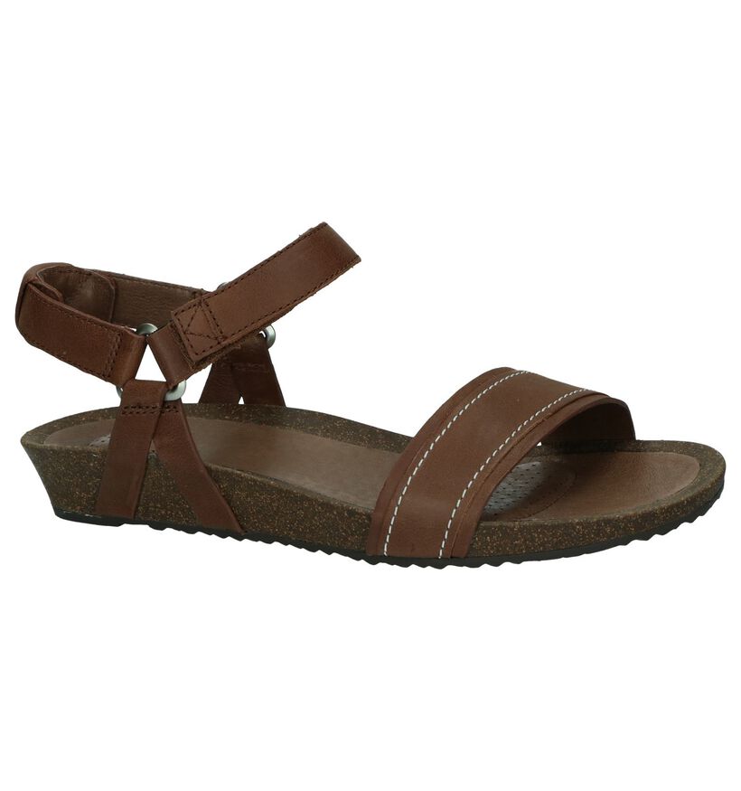 Teva Ysidro Sandales plates en Brun foncé en cuir (242627)