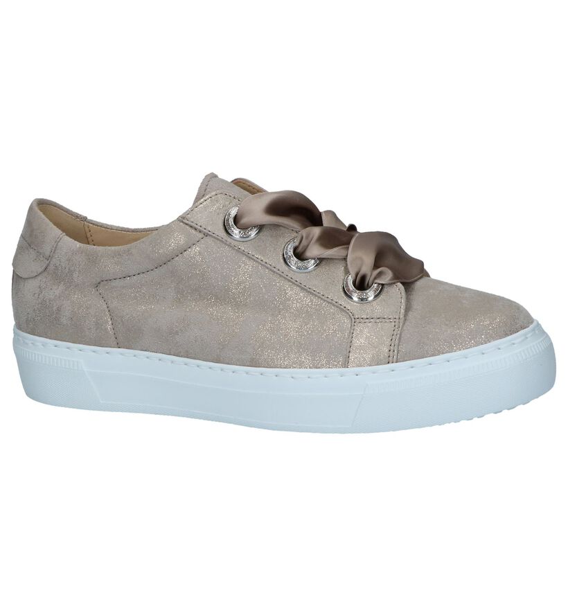 Taupe Veterschoenen Gabor Best Fitting in leer (245415)