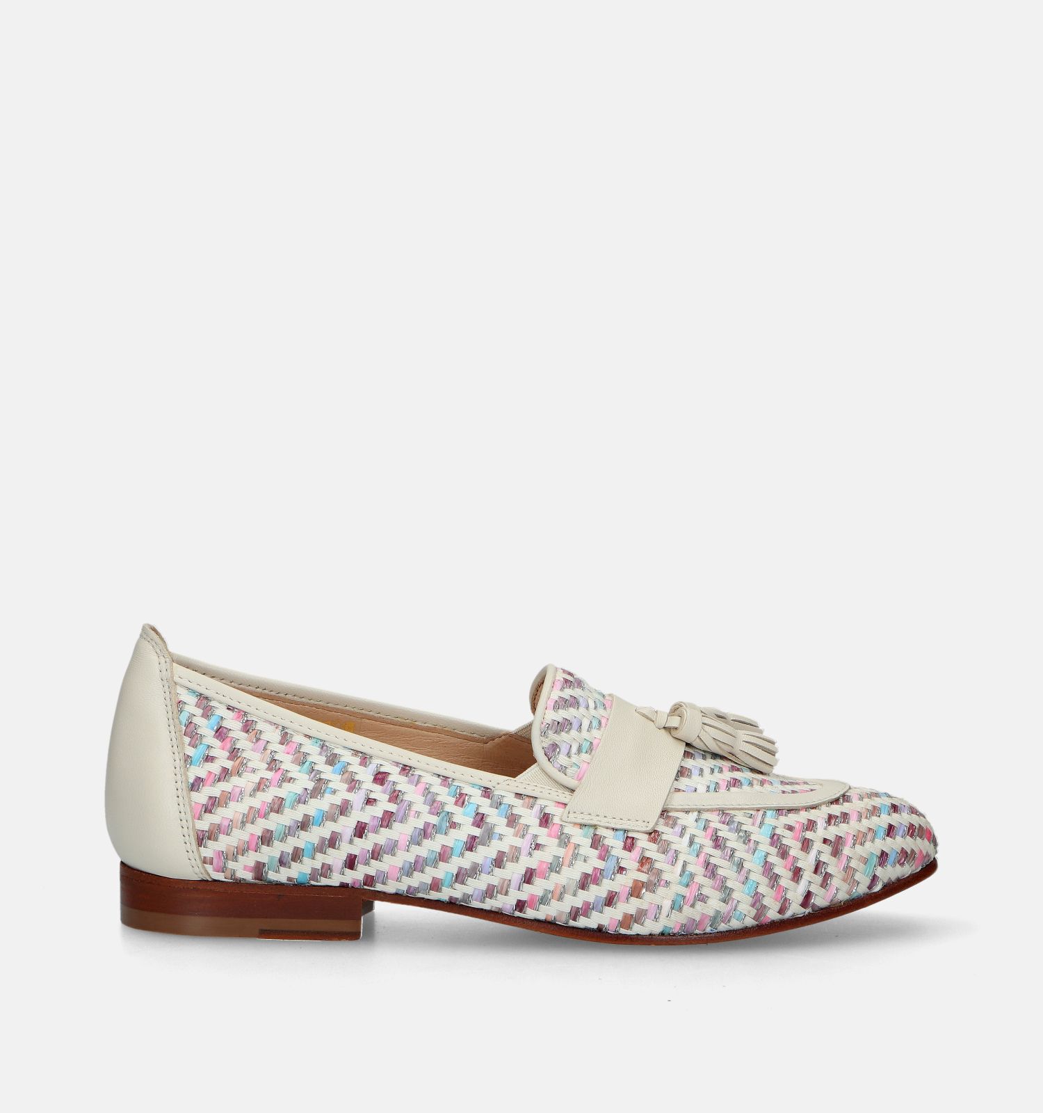 Softwaves Beige Gevlochten loafers Dames Lage schoenen Online op TORFS.BE